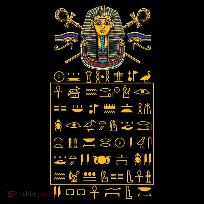 Tut Pharaoh Egyptian Hieroglyphic Letters Symbols King Poster