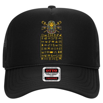 Tut Pharaoh Egyptian Hieroglyphic Letters Symbols King Trucker Hat