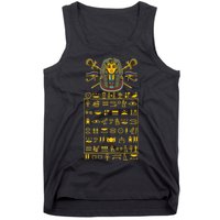 Tut Pharaoh Egyptian Hieroglyphic Letters Symbols King Tank Top