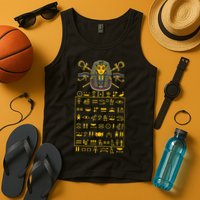 Tut Pharaoh Egyptian Hieroglyphic Letters Symbols King Tank Top