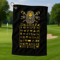 Tut Pharaoh Egyptian Hieroglyphic Letters Symbols King Golf Towel