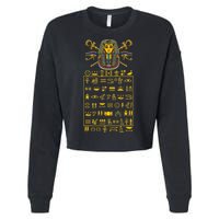 Tut Pharaoh Egyptian Hieroglyphic Letters Symbols King Cropped Pullover Crew