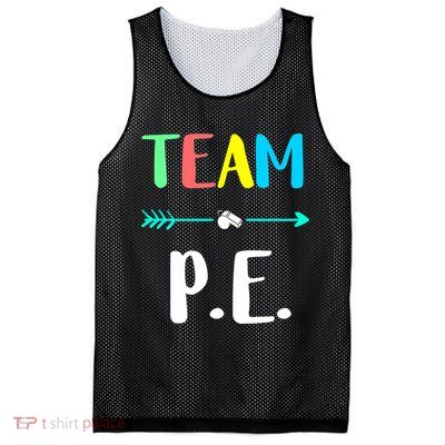 Team P E School Teacher PE Teacher Strong Physical Teacher Mesh Reversible Basketball Jersey Tank