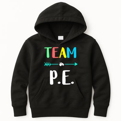 Team P E School Teacher PE Teacher Strong Physical Teacher Kids Hoodie