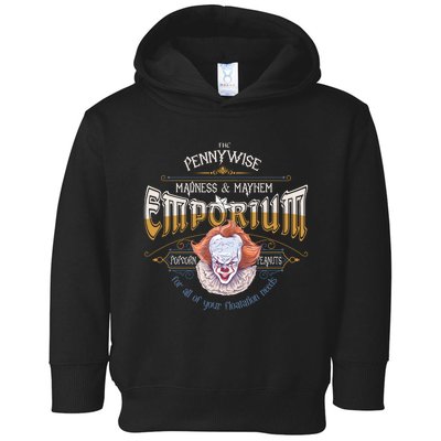 The Pennywise Emporium Madness And Mayhem Halloween Horror Toddler Hoodie