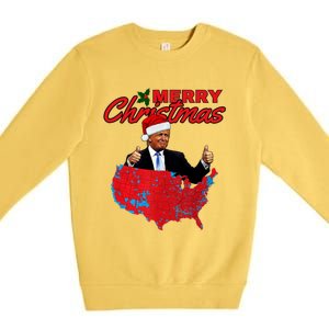 Trump Presidential Election Results Map Funny Christmas Meaningful Gift Premium Crewneck Sweatshirt