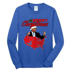 Trump Presidential Election Results Map Funny Christmas Meaningful Gift Tall Long Sleeve T-Shirt