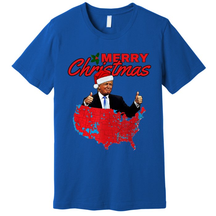 Trump Presidential Election Results Map Funny Christmas Meaningful Gift Premium T-Shirt