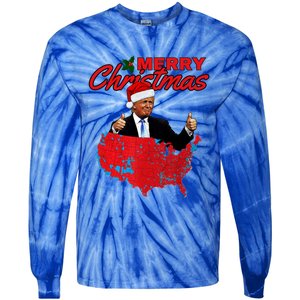 Trump Presidential Election Results Map Funny Christmas Meaningful Gift Tie-Dye Long Sleeve Shirt