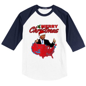 Trump Presidential Election Results Map Funny Christmas Meaningful Gift Baseball Sleeve Shirt