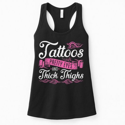 Tattoos Pretty Eyes And Thick Thighs Womens Tank Top