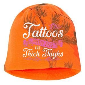 Tattoos Pretty Eyes And Thick Thighs Kati - Camo Knit Beanie