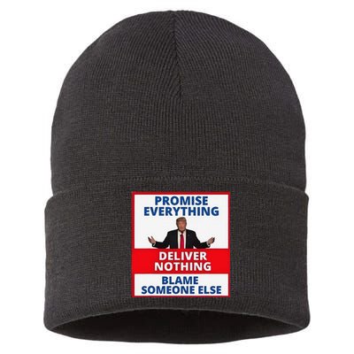 Trump Promise Everything Deliver Nothing Blame Someone Else Sustainable Knit Beanie