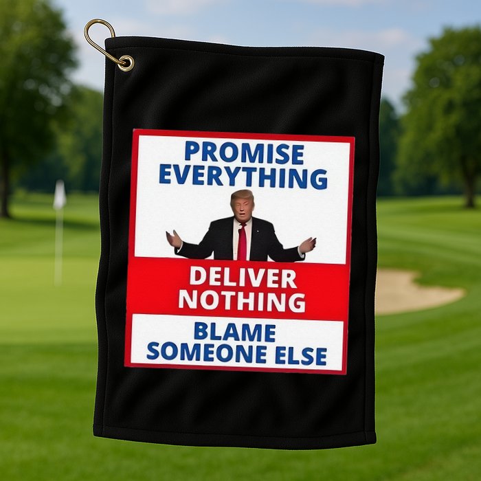 Trump Promise Everything Deliver Nothing Blame Someone Else Golf Towel