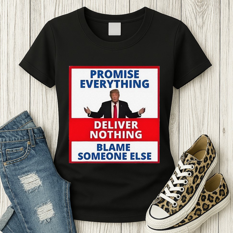 Trump Promise Everything Deliver Nothing Blame Someone Else Womens T-Shirt