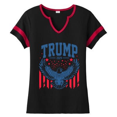 Trump President Eagle 2024 Ladies Halftime Notch Neck Tee