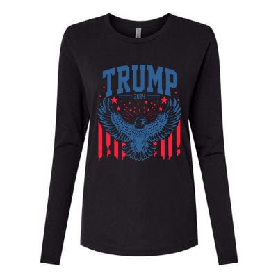 Trump President Eagle 2024 Womens Cotton Relaxed Long Sleeve T-Shirt