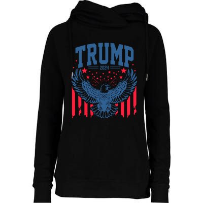 Trump President Eagle 2024 Womens Funnel Neck Pullover Hood