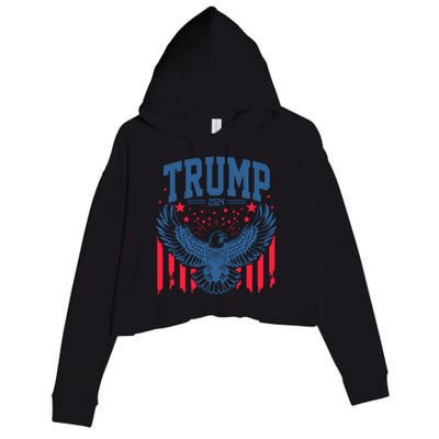 Trump President Eagle 2024 Crop Fleece Hoodie