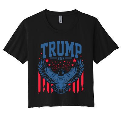 Trump President Eagle 2024 Women's Crop Top Tee