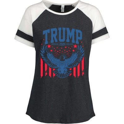 Trump President Eagle 2024 Enza Ladies Jersey Colorblock Tee