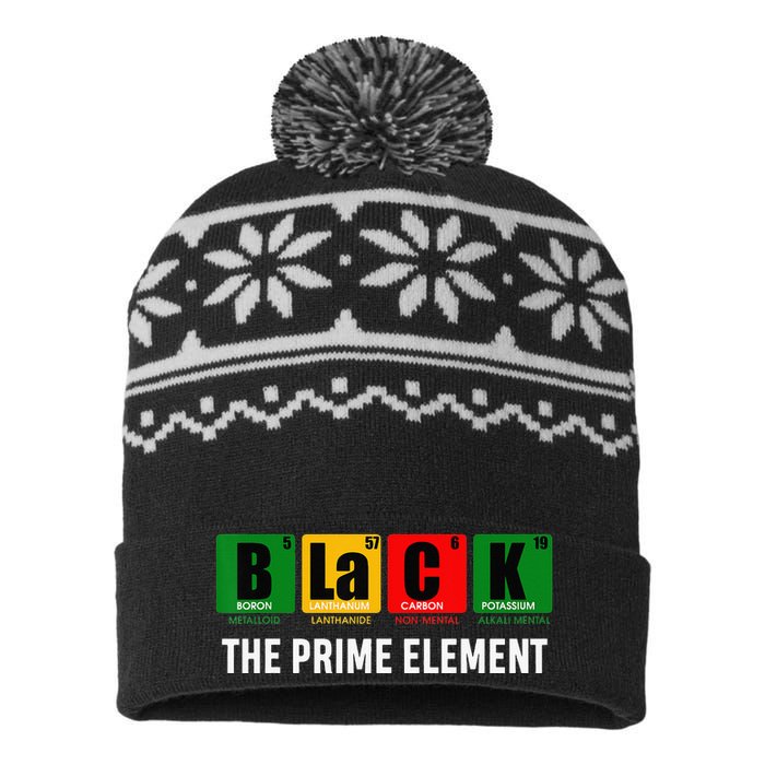 The Prime Element Black History Month Afro Roots Melanin USA-Made Snowflake Beanie