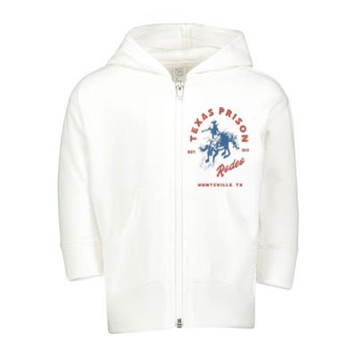 Texas Prison Est. 1931 Rodeo Cowboy Western Gift Toddler Zip Fleece Hoodie