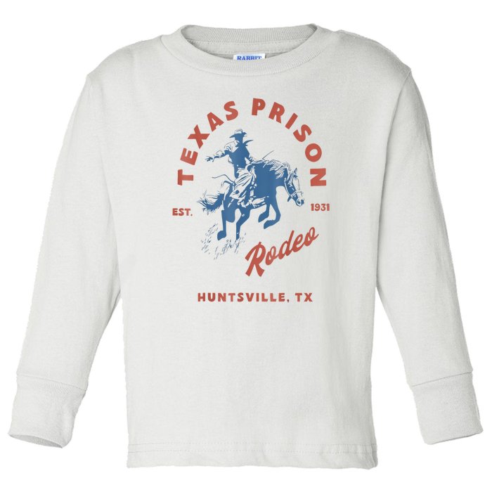 Texas Prison Est. 1931 Rodeo Cowboy Western Gift Toddler Long Sleeve Shirt