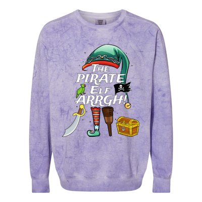 The Pirate Elf ARRGH Matching Family Christmas Pirate Colorblast Crewneck Sweatshirt