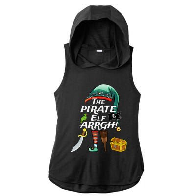 The Pirate Elf ARRGH Matching Family Christmas Pirate Ladies PosiCharge Tri-Blend Wicking Draft Hoodie Tank