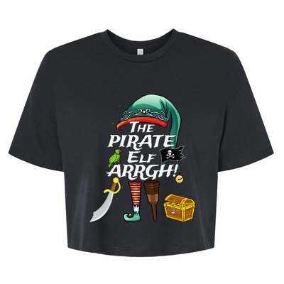 The Pirate Elf ARRGH Matching Family Christmas Pirate Bella+Canvas Jersey Crop Tee