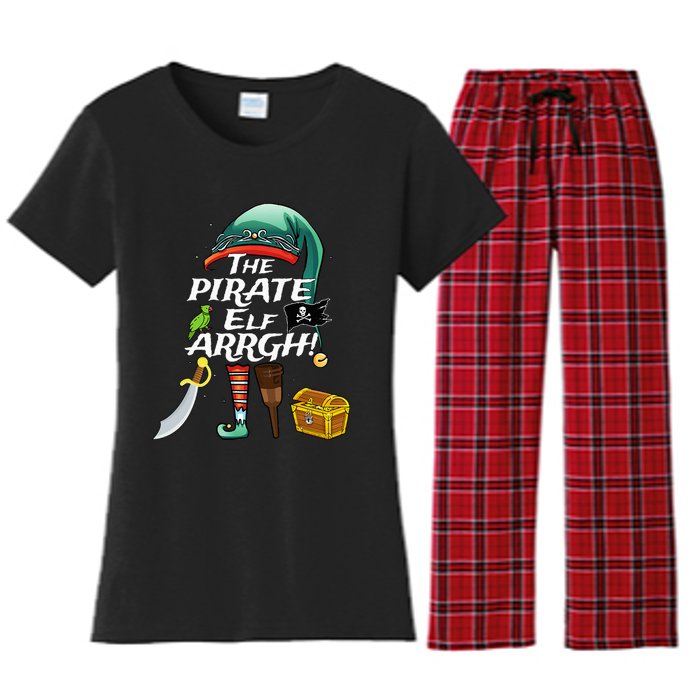 The Pirate Elf ARRGH Matching Family Christmas Pirate Women's Flannel Pajama Set