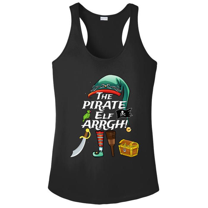 The Pirate Elf ARRGH Matching Family Christmas Pirate Ladies PosiCharge Competitor Racerback Tank