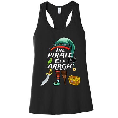 The Pirate Elf ARRGH Matching Family Christmas Pirate Women's Racerback Tank