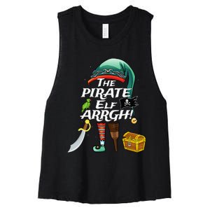 The Pirate Elf ARRGH Matching Family Christmas Pirate Women's Racerback Cropped Tank