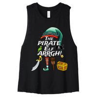 The Pirate Elf ARRGH Matching Family Christmas Pirate Women's Racerback Cropped Tank