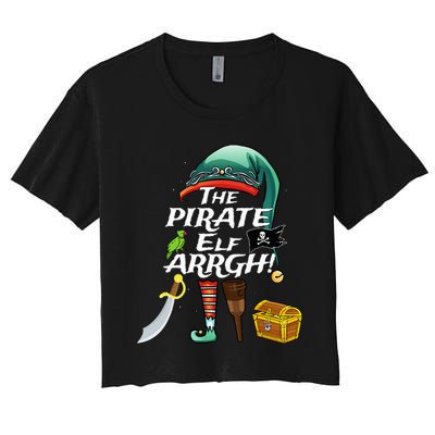 The Pirate Elf ARRGH Matching Family Christmas Pirate Women's Crop Top Tee