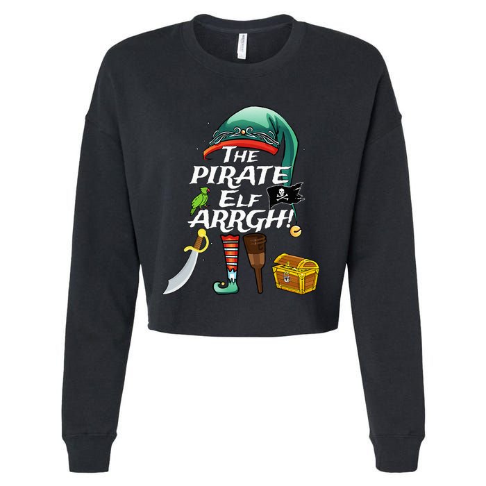 The Pirate Elf ARRGH Matching Family Christmas Pirate Cropped Pullover Crew