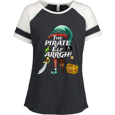 The Pirate Elf ARRGH Matching Family Christmas Pirate Enza Ladies Jersey Colorblock Tee