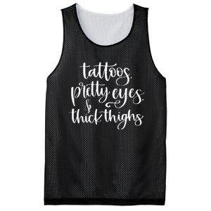 Tattoos Pretty Eyes Thick Thighs Mesh Reversible Basketball Jersey Tank