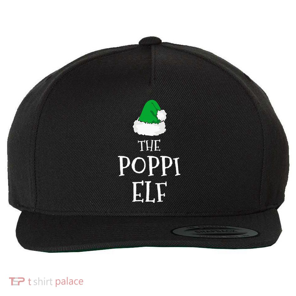 The Poppi Elf Christmas Family Matching Pj Pajama Xmas  Wool Snapback Cap
