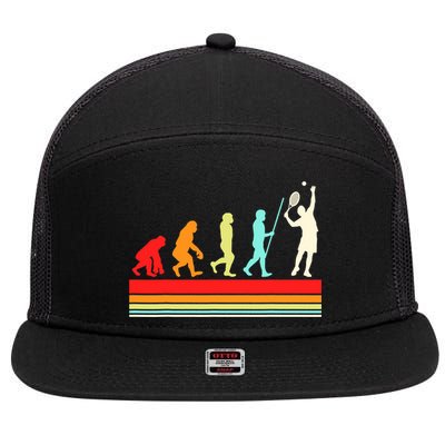 Tennis Player Evolution Retro Vintage Color 7 Panel Mesh Trucker Snapback Hat