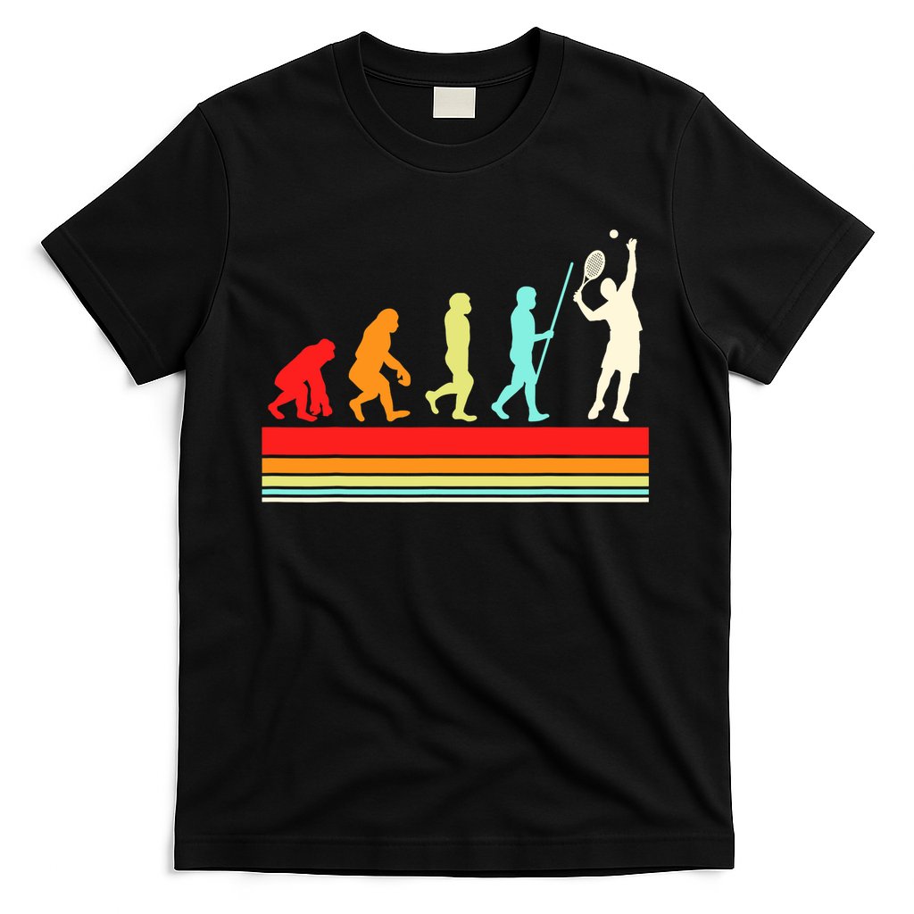 Tennis Player Evolution Retro Vintage Color T-Shirt
