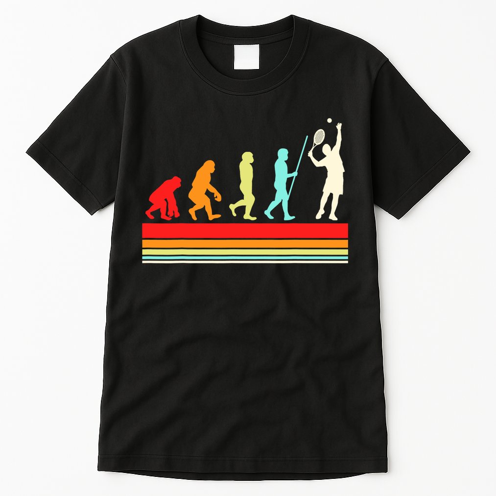 Tennis Player Evolution Retro Vintage Color Tall T-Shirt
