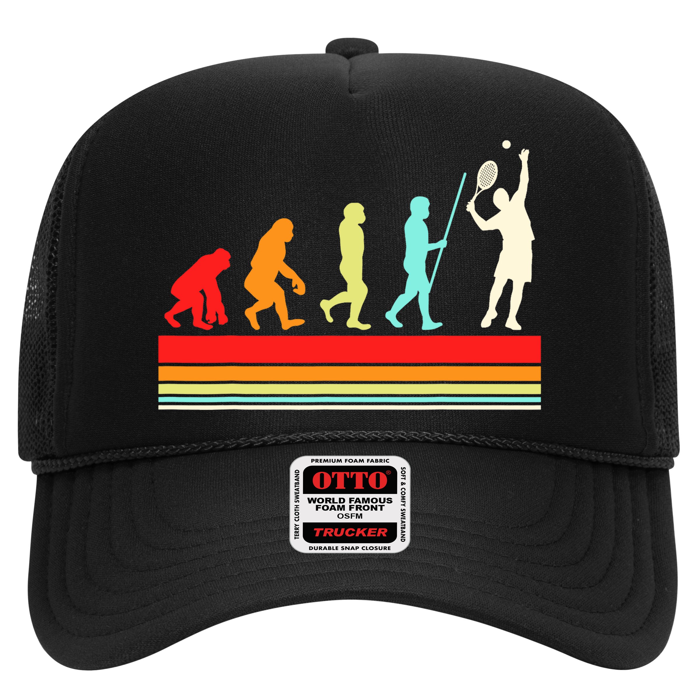 Tennis Player Evolution Retro Vintage Color Hat