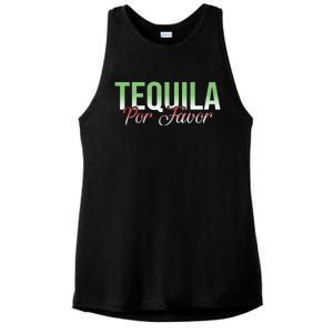 Tequila Por Favor Funny Mexican Party Agave Tequila Er Gift Ladies PosiCharge Tri-Blend Wicking Tank