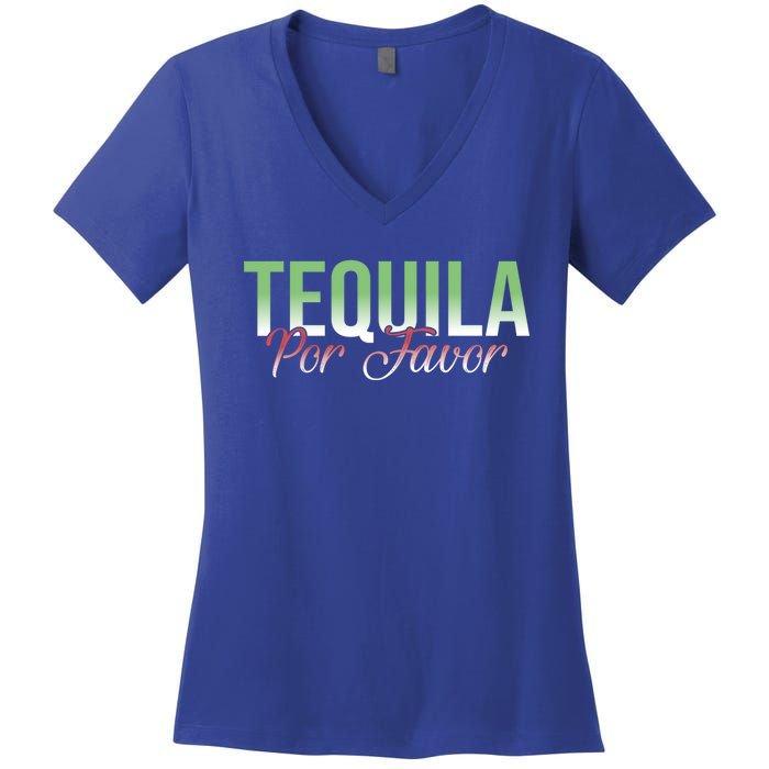 Tequila Por Favor Funny Mexican Party Agave Tequila Er Gift Women's V-Neck T-Shirt