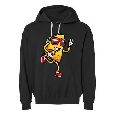 Taco Playing Football Mexican Cinco De Mayo Garment-Dyed Fleece Hoodie