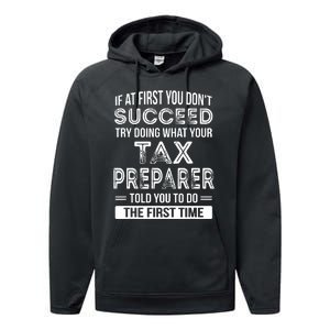 Tax Preparer Funny Tax Season Gift Performance Fleece Hoodie