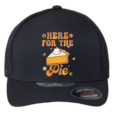 Thanksgiving Pumpkin Fall Vibes Retro Groovy Harvest Flexfit Unipanel Trucker Cap